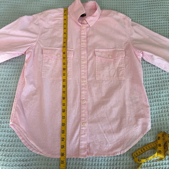 J.Crew Garment Dyed Chambray Shirt Womens 6 Pink Button Down Top BP627 - Picture 8 of 8